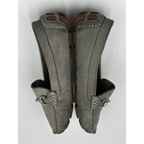 Mercanti Fiorentini Loafers‎ Womens 6 Gray Nubuck Leather Horsebit Moccasins - Picture 3 of 8